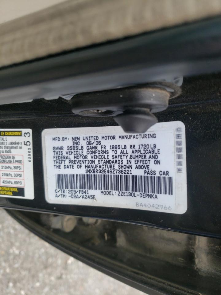 Photo 10 from auction – 2006 TOYOTA COROLLA CE with VIN 1NXBR32E46Z736221