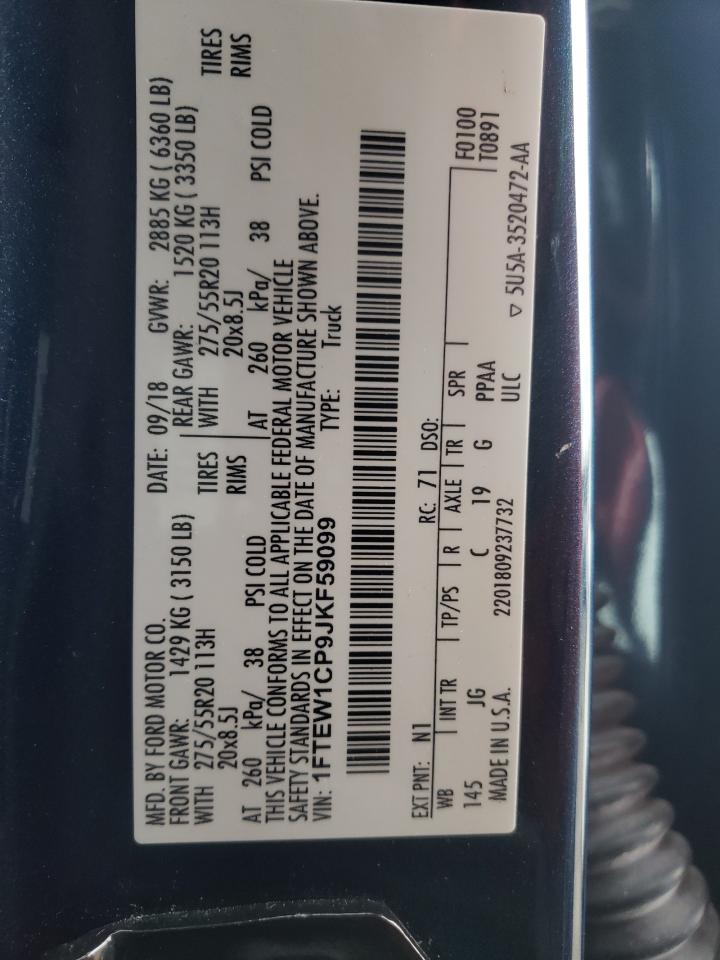 Photo 10 from auction – 2018 FORD F150 SUPER with VIN 1FTEW1CP9JKF59099
