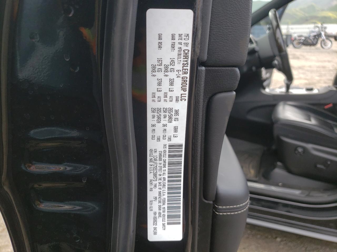 Photo 10 from auction – 2014 JEEP GRAND CHER with VIN 1C4RJFCM2EC580573