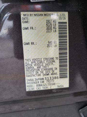 Photo 10 from auction – 2017 NISSAN ALTIMA 2.5 with VIN 1N4AL3AP4HN313386
