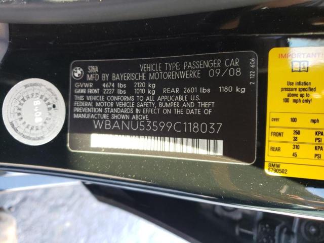 Photo 10 from auction – 2009 BMW 528 I with VIN WBANU53599C118037