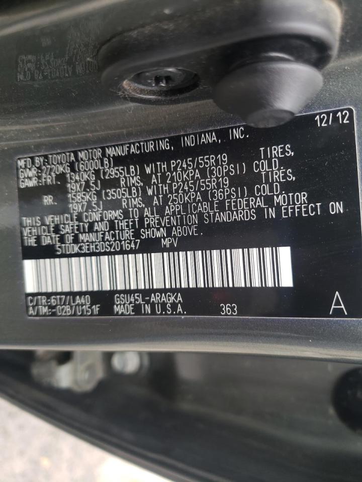 Photo 10 from auction – 2013 TOYOTA HIGHLANDER with VIN 5TDDK3EH3DS201647