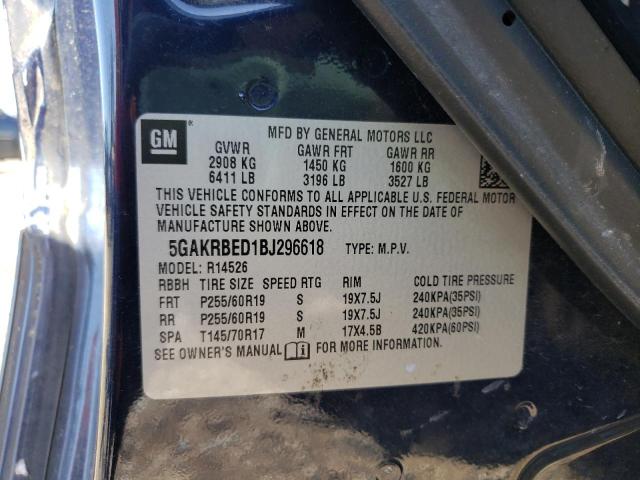 Photo 10 from auction – 2011 BUICK ENCLAVE CX with VIN 5GAKRBED1BJ296618