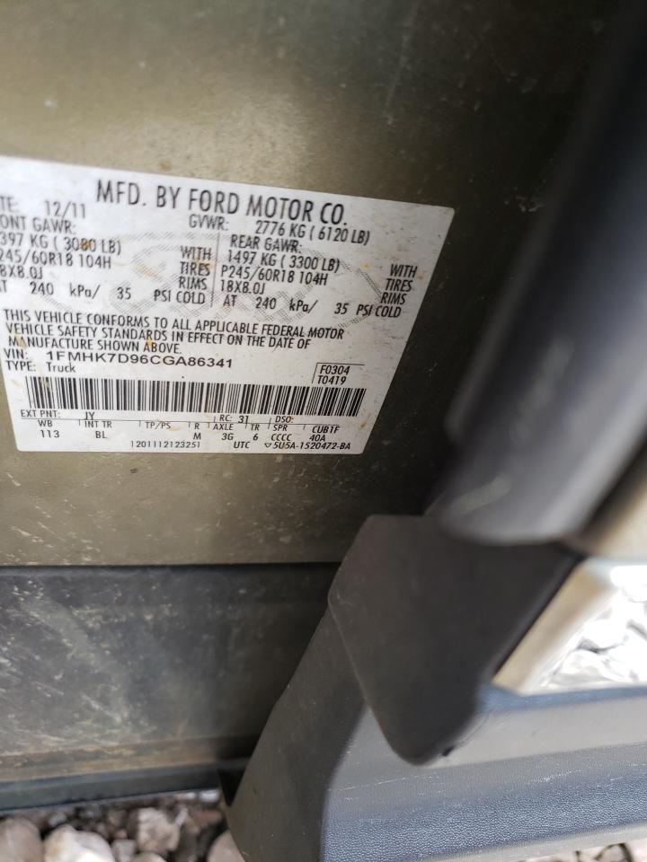 Photo 10 from auction – 2012 FORD EXPLORER X with VIN 1FMHK7D96CGA86341