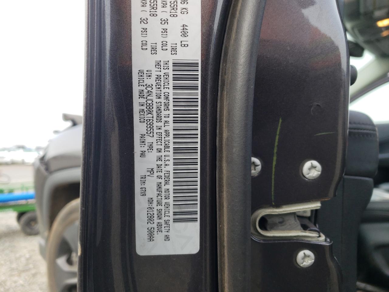 Photo 10 from auction – 2019 JEEP COMPASS LA with VIN 3C4NJCBB0KT699557