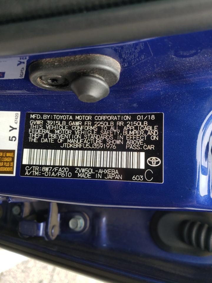 Photo 10 from auction – 2018 TOYOTA PRIUS with VIN JTDKBRFU5J3591976