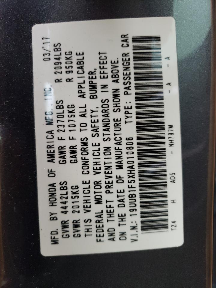 Photo 10 from auction – 2017 ACURA TLX TECH with VIN 19UUB1F5XHA010806