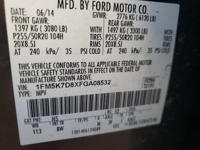 Photo 10 from auction – 2015 FORD EXPLORER X with VIN 1FM5K7D8XFGA08532