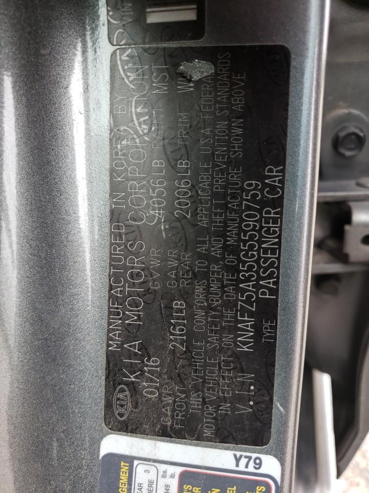 Photo 10 from auction – 2016 KIA FORTE SX with VIN KNAFZ5A35G5590759