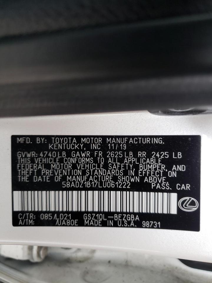Photo 10 from auction – 2020 LEXUS ES 350 with VIN 58ADZ1B17LU061222