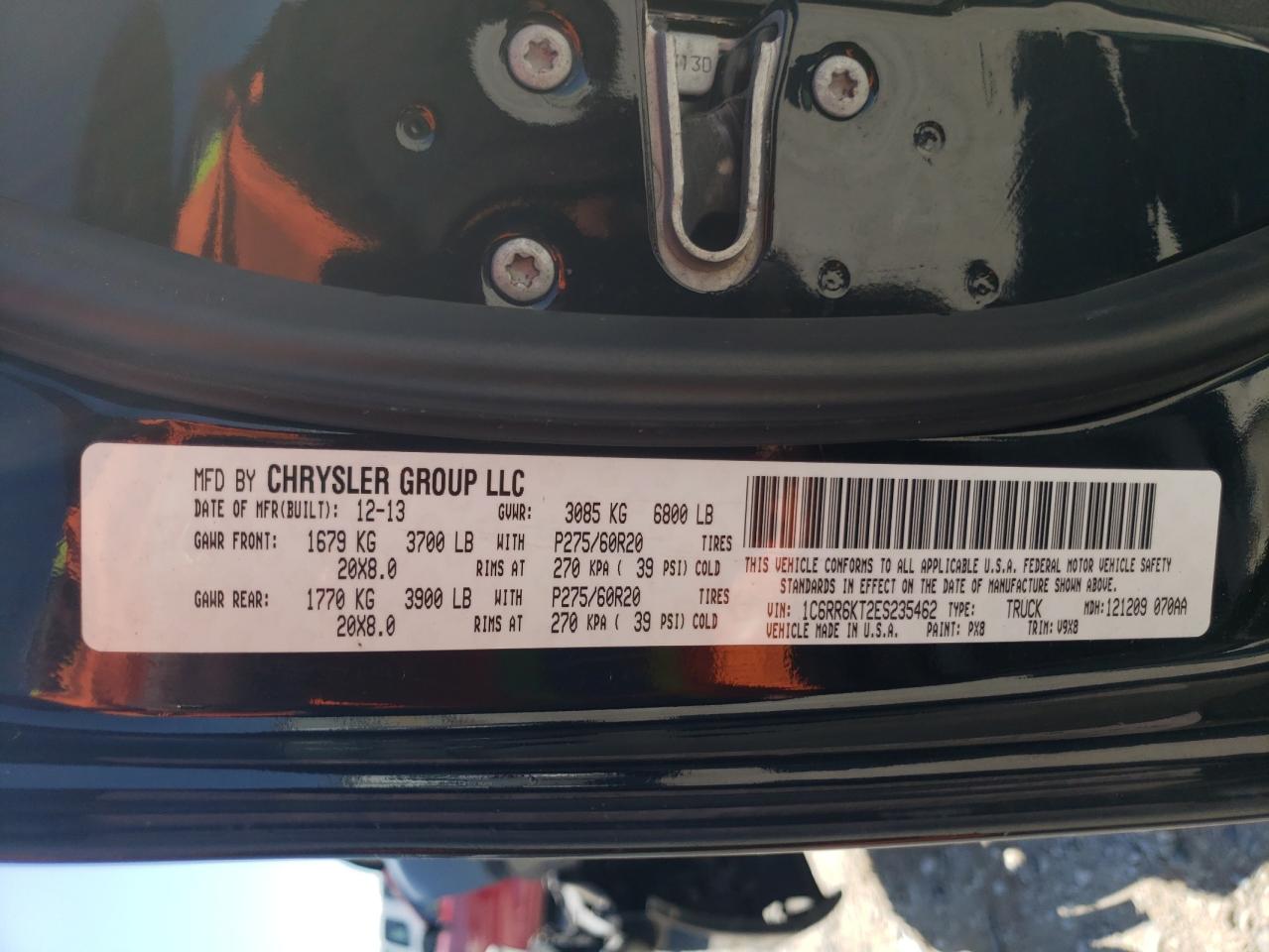 Photo 10 from auction – 2014 RAM 1500 ST with VIN 1C6RR6KT2ES235462