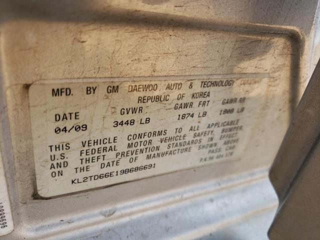 Photo 10 from auction – 2009 PONTIAC G3 with VIN KL2TD66E19B686691