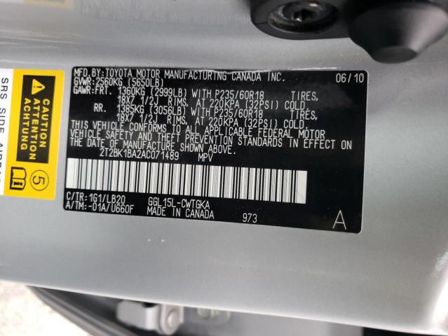 Photo 10 from auction – 2010 LEXUS RX 350 with VIN 2T2BK1BA2AC071489