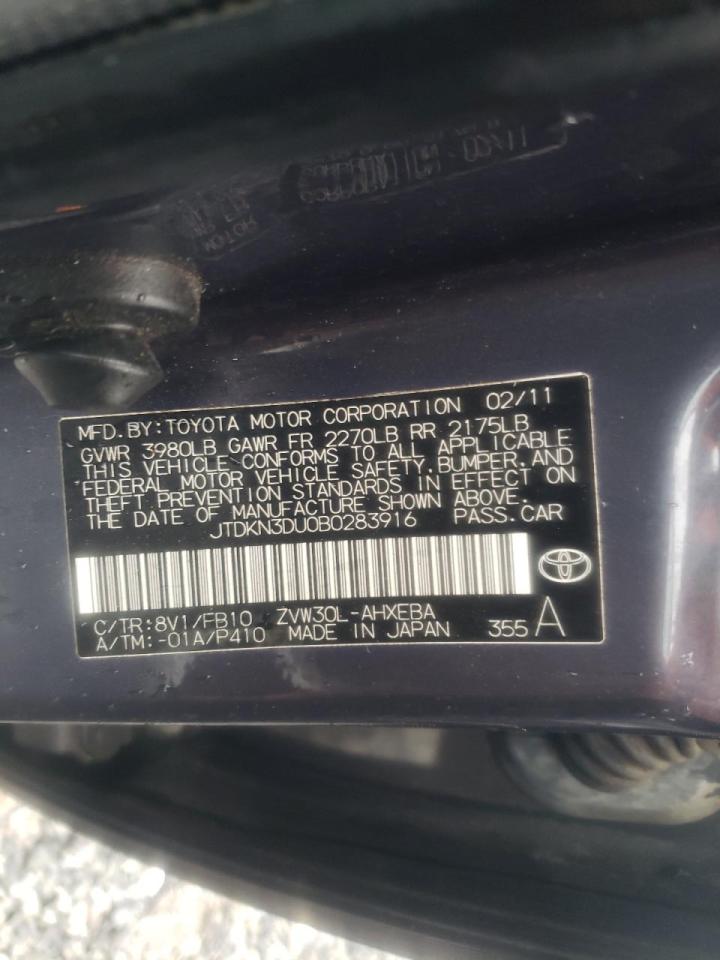 Photo 10 from auction – 2011 TOYOTA PRIUS with VIN JTDKN3DU0B0283916
