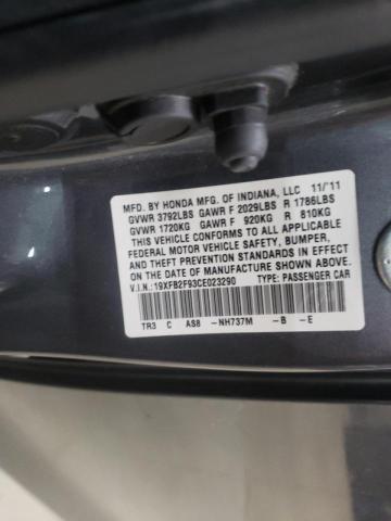 Photo 10 from auction – 2012 HONDA CIVIC EXL with VIN 19XFB2F93CE023290