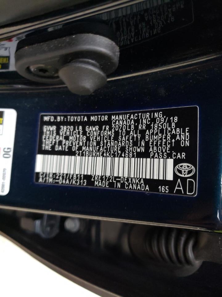 Photo 10 from auction – 2019 TOYOTA COROLLA L with VIN 2T1BURHE4KC174681
