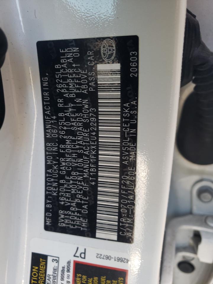 Photo 10 from auction – 2014 TOYOTA CAMRY L with VIN 4T1BF1FKXEU422973