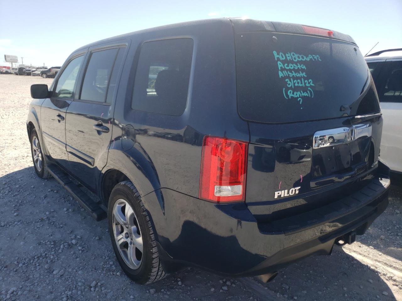 Photo 3 from auction – 2012 HONDA PILOT EXLN with VIN 5FNYF4H74CB013169
