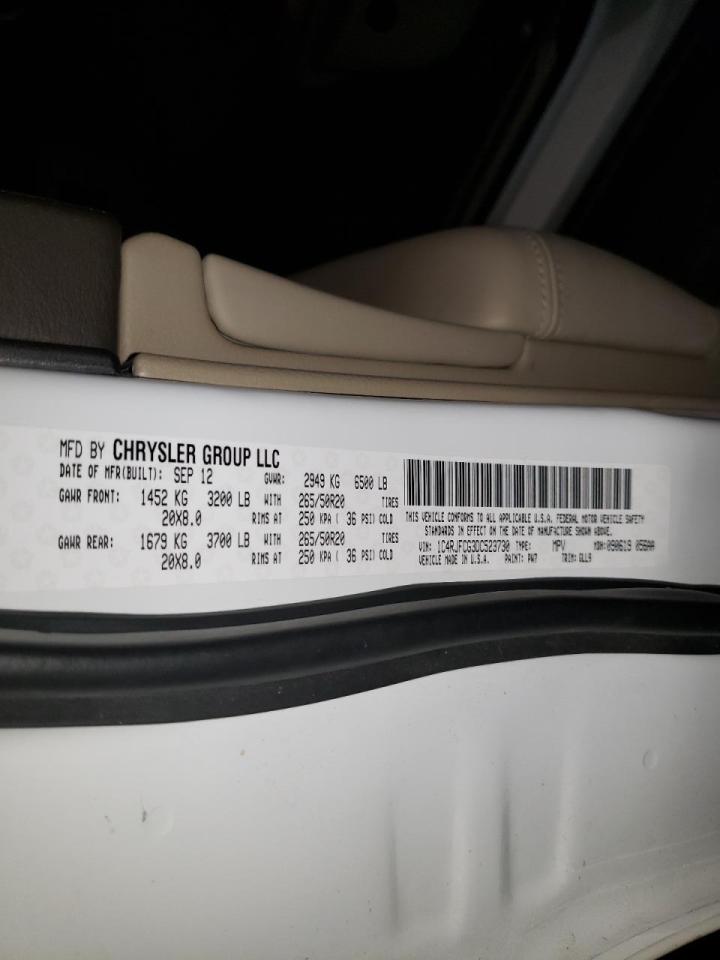 Photo 10 from auction – 2013 JEEP GRAND CHER with VIN 1C4RJFCG3DC523730