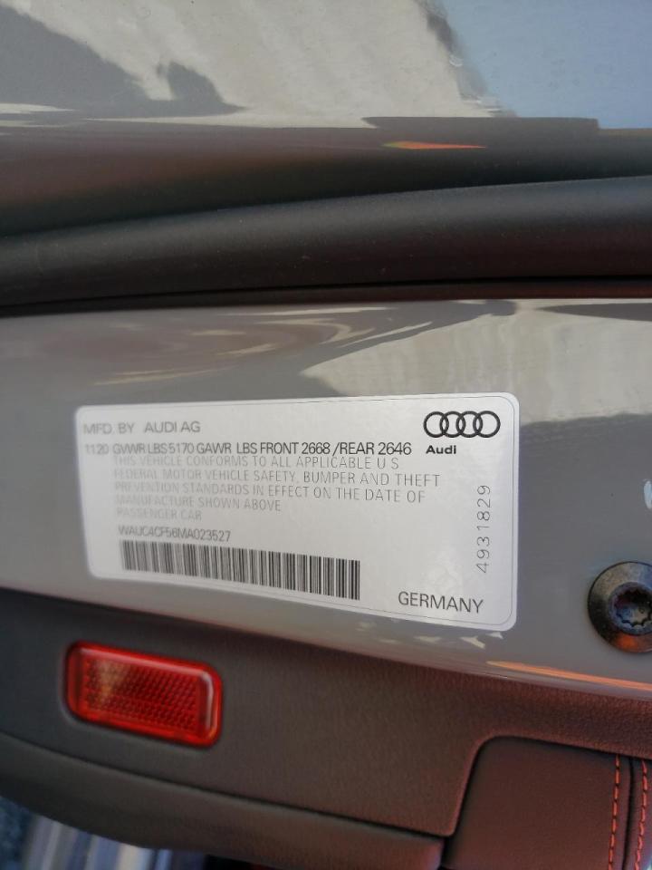 Photo 10 from auction – 2021 AUDI S5 PREMIUM with VIN WAUC4CF56MA023527