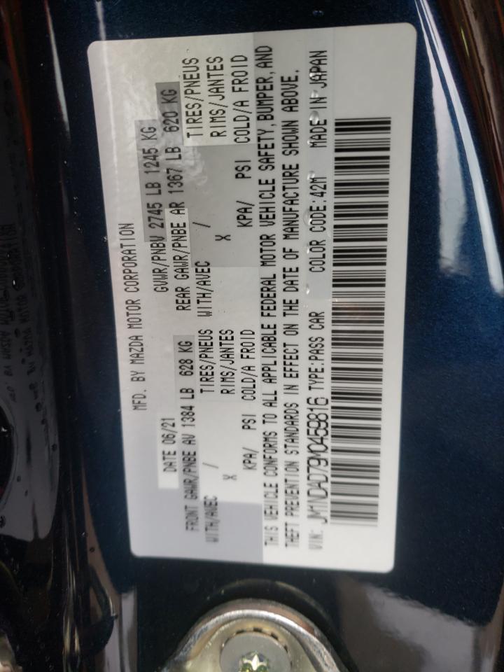 Photo 10 from auction – 2021 MAZDA MX-5 MIATA with VIN JM1NDAD79M0459816