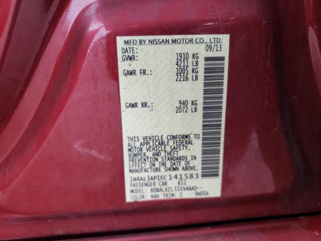 Zdjęcie 10 z aukcji – 2014 NISSAN ALTIMA 2.5 z VIN 1N4AL3AP1EC141583