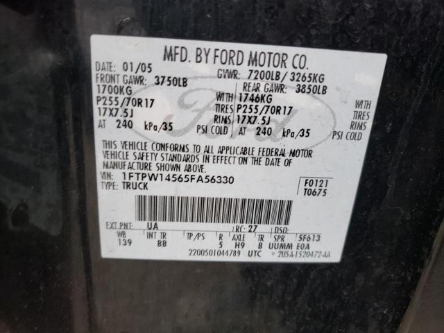 Photo 10 from auction – 2005 FORD F150 SUPER with VIN 1FTPW14565FA56330