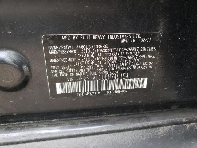 Photo 10 from auction – 2011 SUBARU FORESTER 2 with VIN JF2SHADC0BH745154