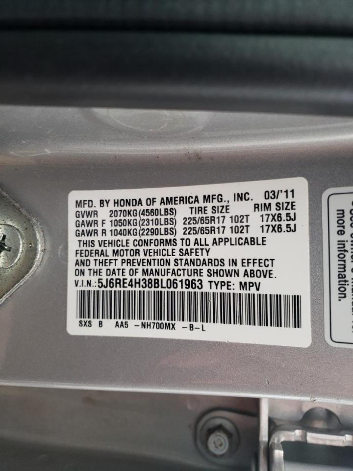 Photo 10 from auction – 2011 HONDA CR-V LX with VIN 5J6RE4H38BL061963