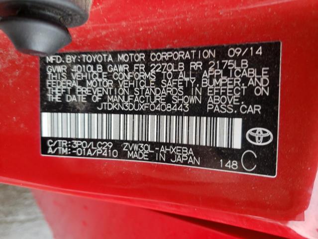 Photo 10 from auction – 2015 TOYOTA PRIUS with VIN JTDKN3DUXF0408443