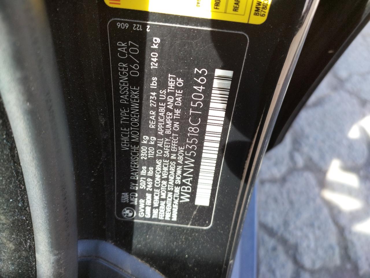 Photo 10 from auction – 2008 BMW 550 I with VIN WBANW53518CT50463