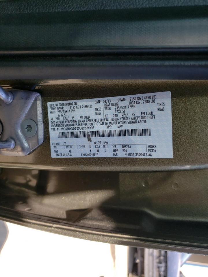 Photo 10 from auction – 2013 FORD ESCAPE SE with VIN 1FMCU0G97DUD33005