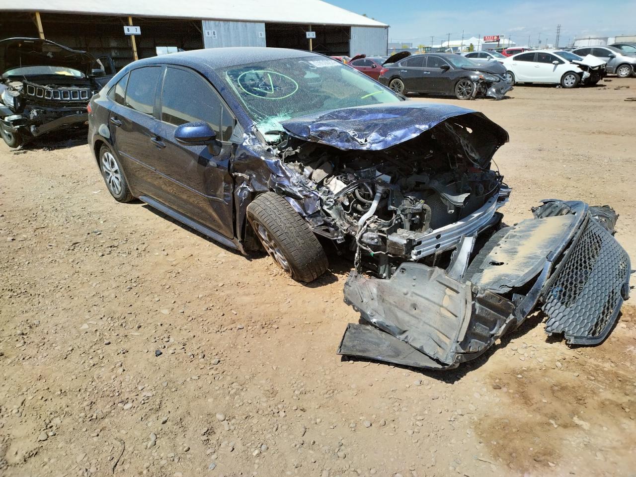 TOYOTA COROLLA LE 2021 with VIN JTDEAMDE6MJ010192 - Photo from auction