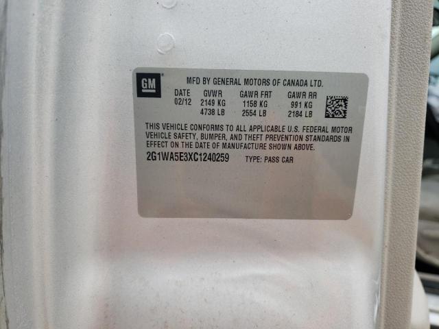 Photo 10 from auction – 2012 CHEVROLET IMPALA LS with VIN 2G1WA5E3XC1240259