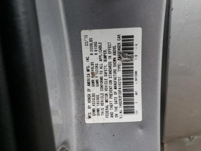Photo 10 from auction – 2015 HONDA ACCORD LX with VIN 1HGCR2F39FA140701