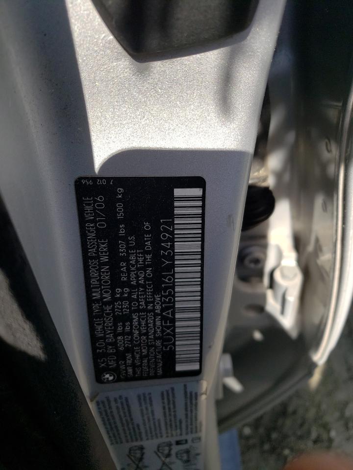 Photo 10 from auction – 2006 BMW X5 3.0I with VIN 5UXFA13516LY34921