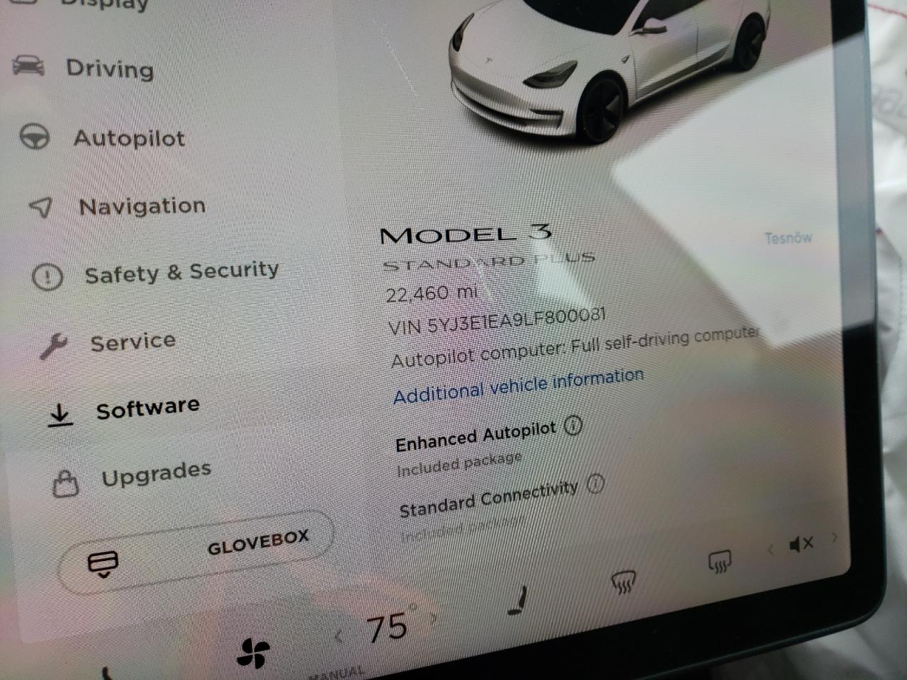 Photo 8 from auction – 2020 TESLA MODEL 3 with VIN 5YJ3E1EA9LF800081