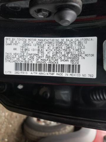 Photo 10 from auction – 2012 TOYOTA TACOMA DOU with VIN 3TMLU4EN7CM103415