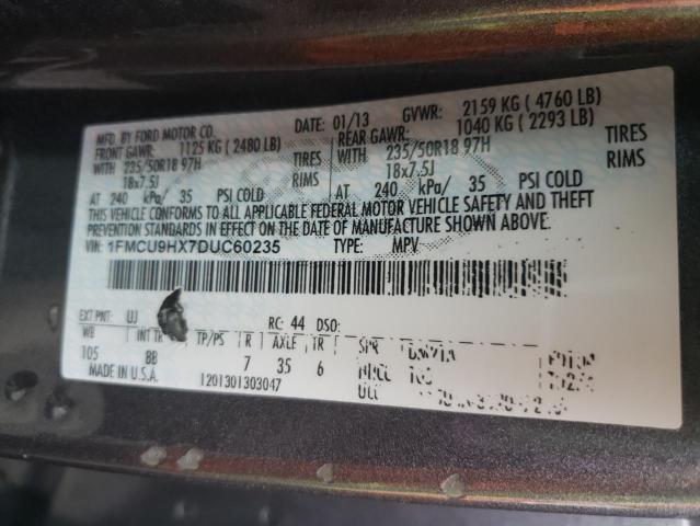 Photo 10 from auction – 2013 FORD ESCAPE SEL with VIN 1FMCU9HX7DUC60235