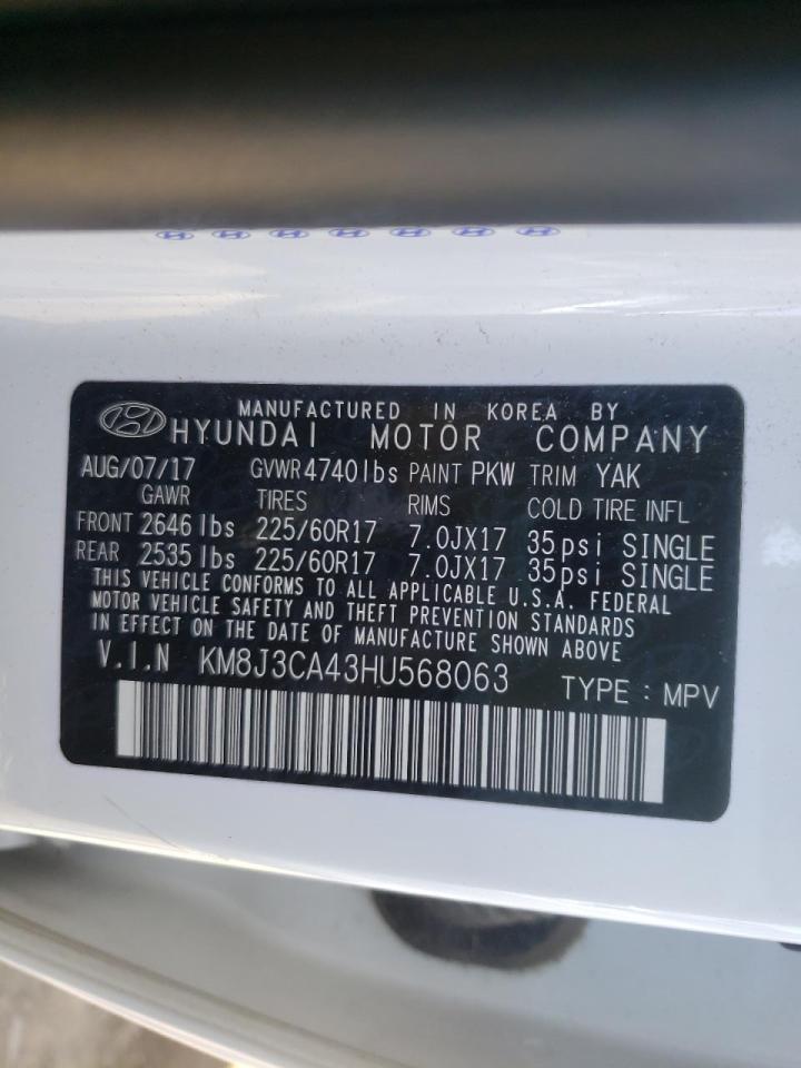 Photo 10 from auction – 2017 HYUNDAI TUCSON LIM with VIN KM8J3CA43HU568063