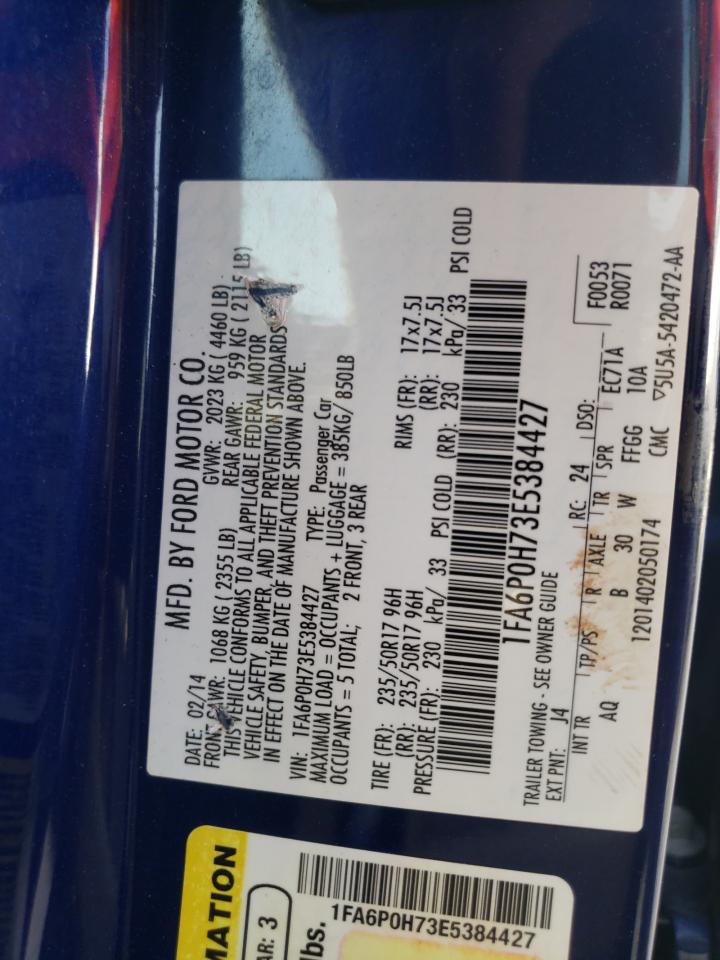 Photo 10 from auction – 2014 FORD FUSION SE with VIN 1FA6P0H73E5384427
