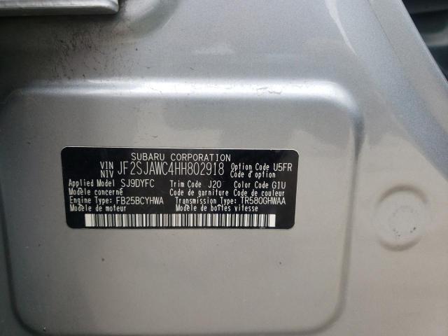 Photo 10 from auction – 2017 SUBARU FORESTER 2 with VIN JF2SJAWC4HH802918