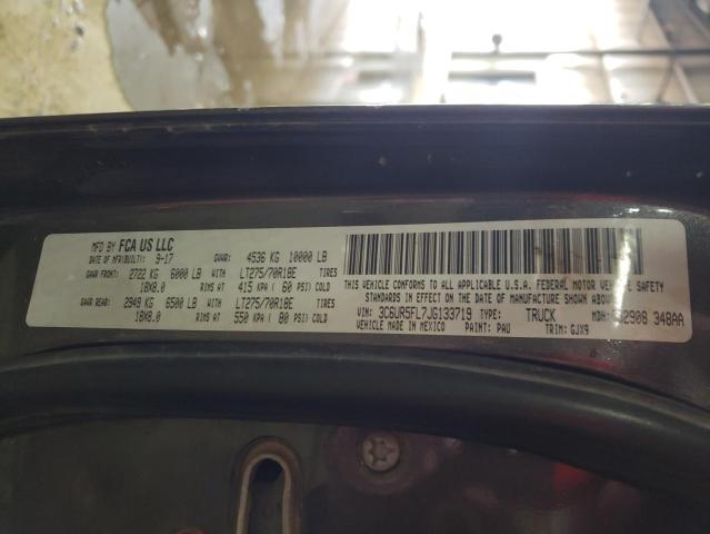 RAM 2500 LARAM 2018 with VIN 3C6UR5FL7JG133719 - Photo from auction