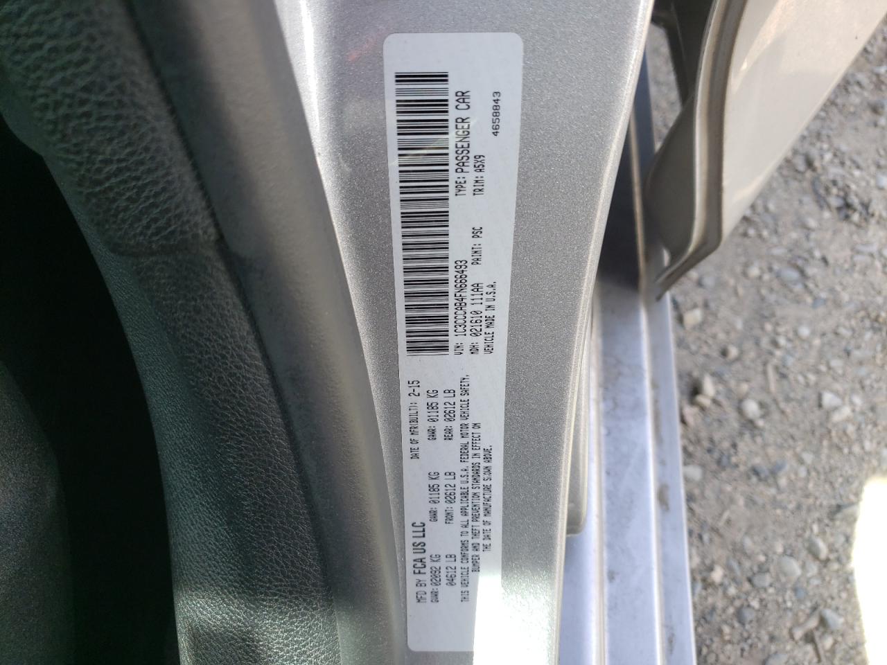 Photo 10 from auction – 2015 CHRYSLER 200 LIMITE with VIN 1C3CCCAB4FN666493