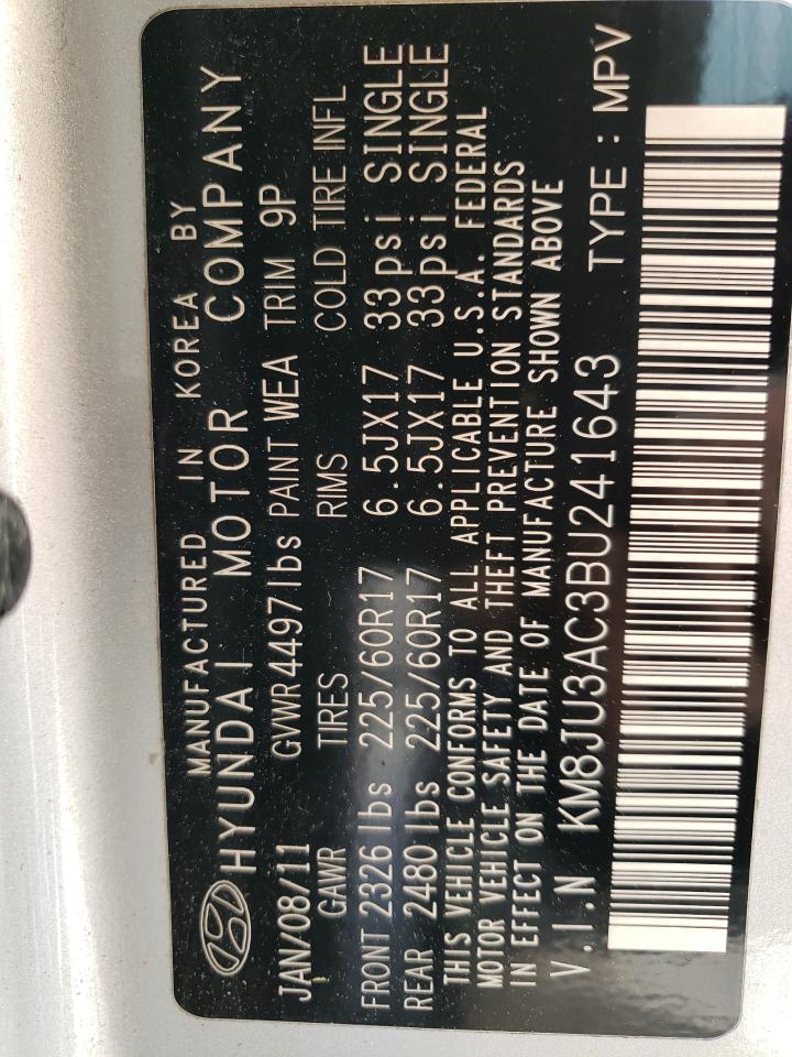 Photo 10 from auction – 2011 HYUNDAI TUCSON GLS with VIN KM8JU3AC3BU241643