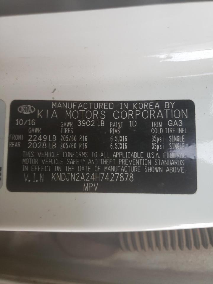 Photo 10 from auction – 2017 KIA SOUL with VIN KNDJN2A24H7427878