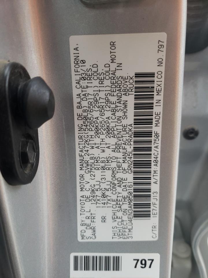 Photo 10 from auction – 2010 TOYOTA TACOMA DOU with VIN 3TMLU4EN3AM050161