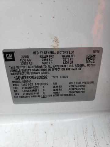 Photo 10 from auction – 2016 CHEVROLET SILVERADO with VIN 1GC1KXE83GF308292