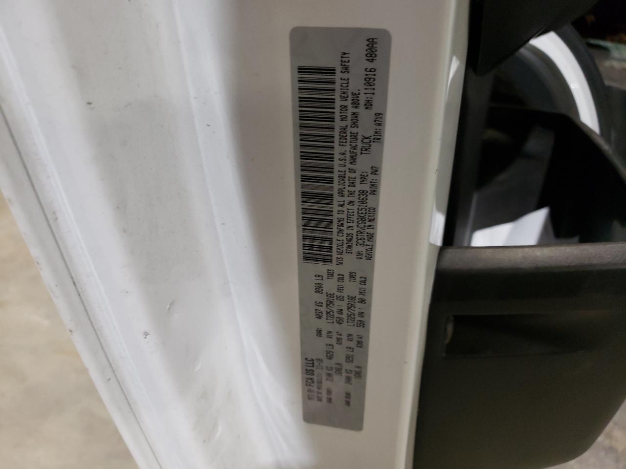 Photo 10 from auction – 2019 RAM PROMASTER with VIN 3C6TRVCG8KE510638