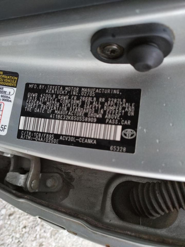 Photo 10 from auction – 2005 TOYOTA CAMRY LE with VIN 4T1BE32K65U558909